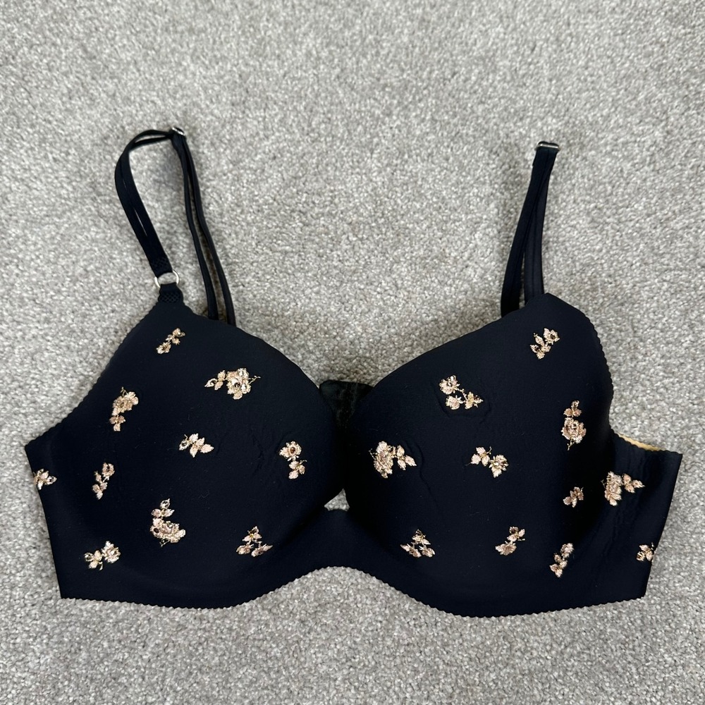 Victoria's Secret Angels Secret Embrace Push Up Bra‎ Black Floral 34C